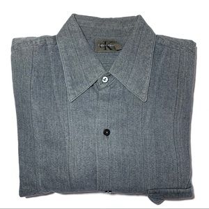 Men’s Calvin Klein Gray Long Sleeve Button Down S